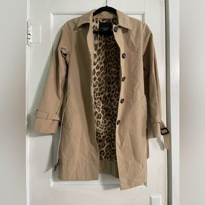 Talbot’s Animal Print Lined Trench Coat/ Adjustable Belt/ Petit Size 2